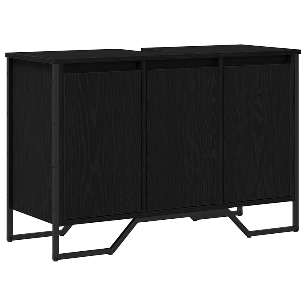 vidaXL Ντουλάπι Λεκάνης Μαύρη Οξυά 91 x 35 x 60 εκ Επεξεργασμένο ξύλο