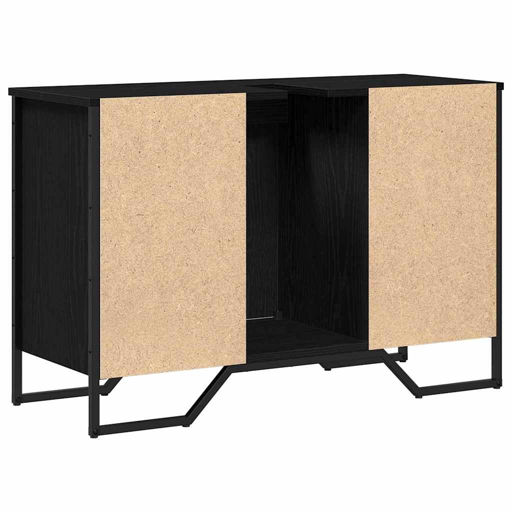 vidaXL Ντουλάπι Λεκάνης Μαύρη Οξυά 91 x 35 x 60 εκ Επεξεργασμένο ξύλο