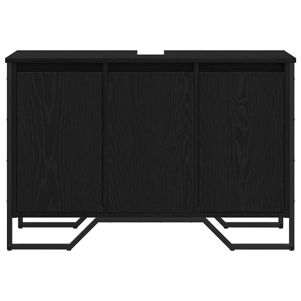 vidaXL Ντουλάπι Λεκάνης Μαύρη Οξυά 91 x 35 x 60 εκ Επεξεργασμένο ξύλο