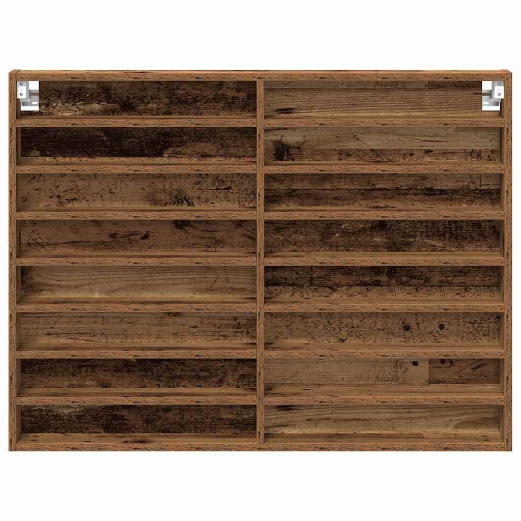 vidaXL Βιτρίνα με ράφι Παλιό ξύλο 100 x 8,5 x 75 cm Επεξεργασμένο ξύλο