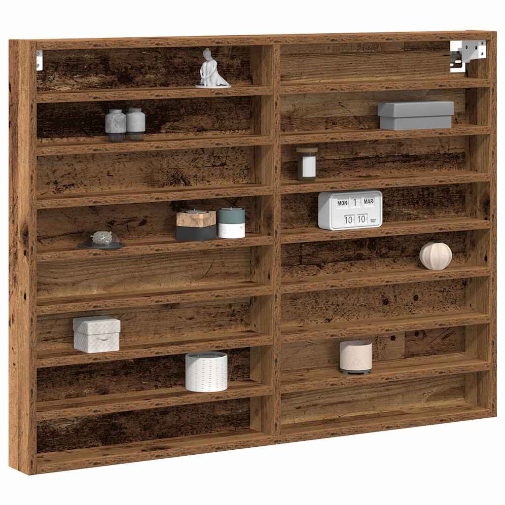 vidaXL Βιτρίνα με ράφι Παλιό ξύλο 100 x 8,5 x 75 cm Επεξεργασμένο ξύλο