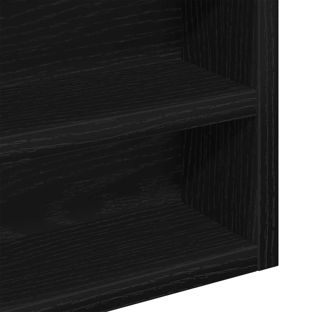 vidaXL Βιτρίνα με ράφι Μαύρη Οξυά 100 x 8,5 x 75 cm Επεξεργασμένο ξύλο
