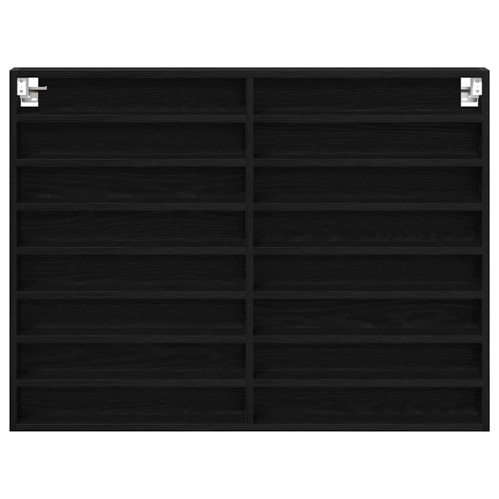 vidaXL Βιτρίνα με ράφι Μαύρη Οξυά 100 x 8,5 x 75 cm Επεξεργασμένο ξύλο