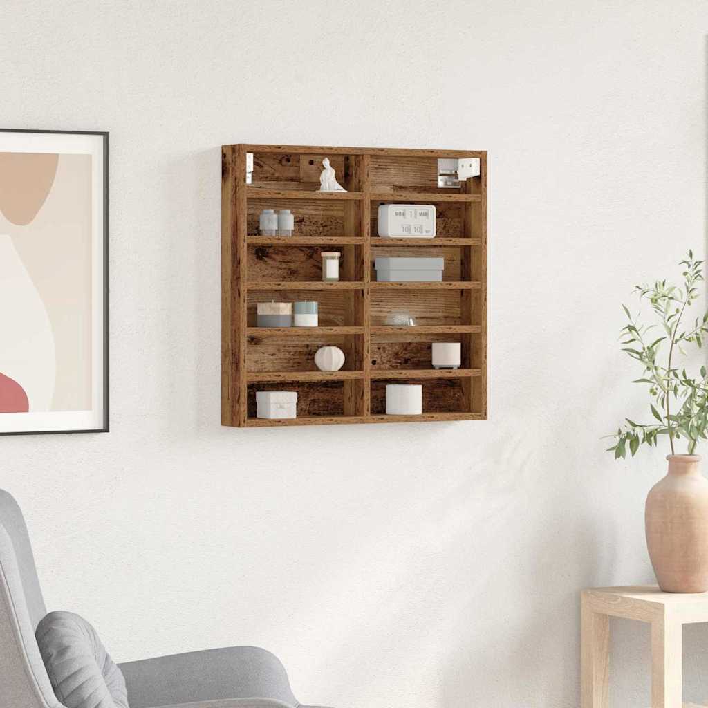 vidaXL Βιτρίνα με ράφι Παλιό ξύλο 60 x 8,5 x 58 εκ Επεξεργασμένο ξύλο