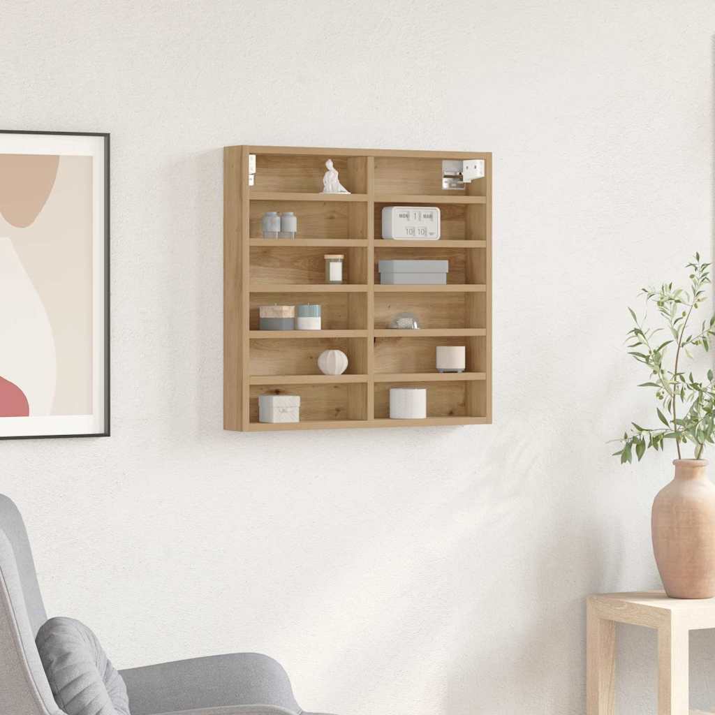 vidaXL Βιτρίνα με ράφι Artisan Oak 60 x 8,5 x 58 εκ Επεξεργασμένο ξύλο