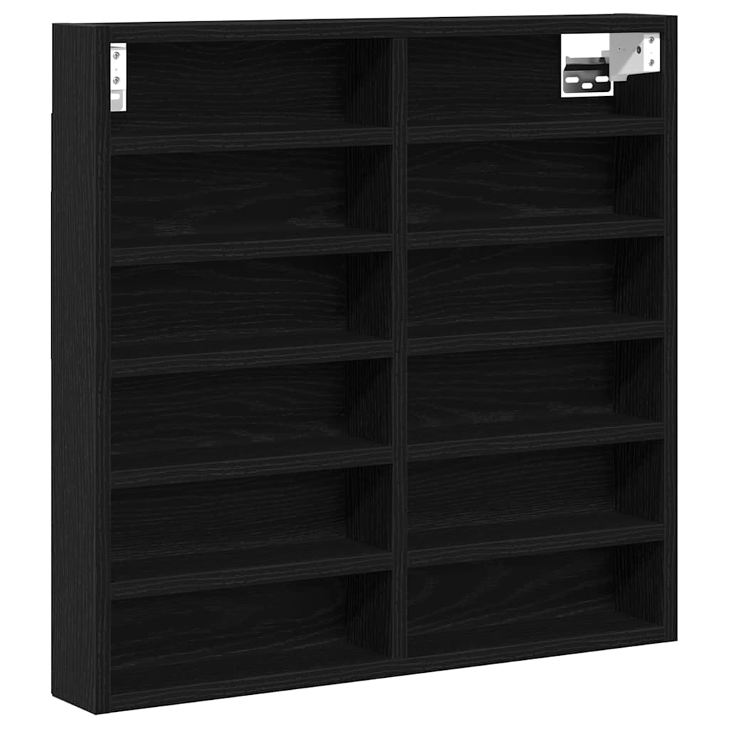 vidaXL Βιτρίνα με ράφι Μαύρη Οξυά 60 x 8,5 x 58 εκ Επεξεργασμένο ξύλο