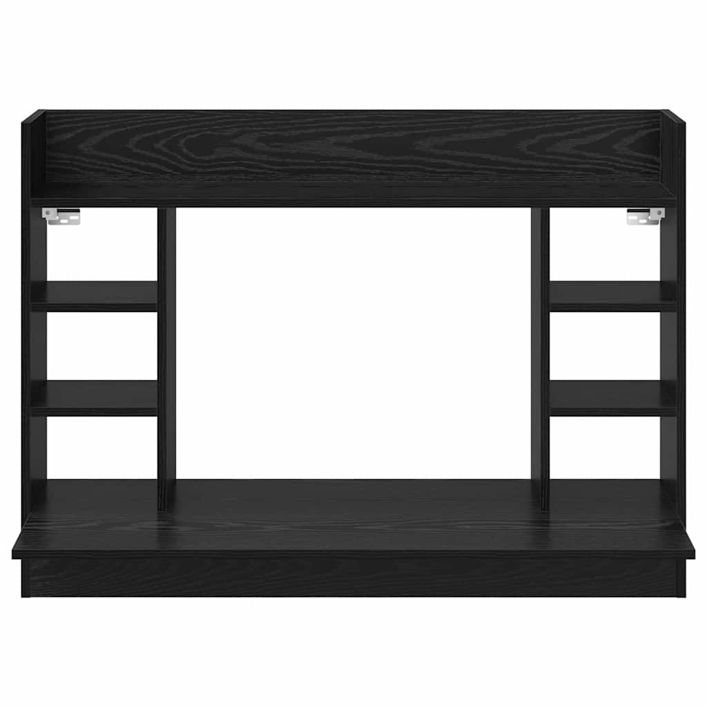 vidaXL Επιτοίχιο γραφείο με ράφι Μαύρη δρυς 105 x 48 x 75 εκ.