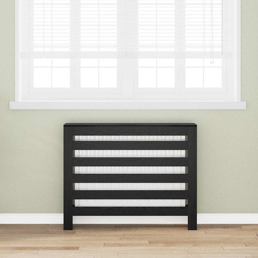 vidaXL Καπάκι Καλοριφέρ Μαύρη Οξυά 104 x 20 x 82 cm Επεξεργασμένο ξύλο