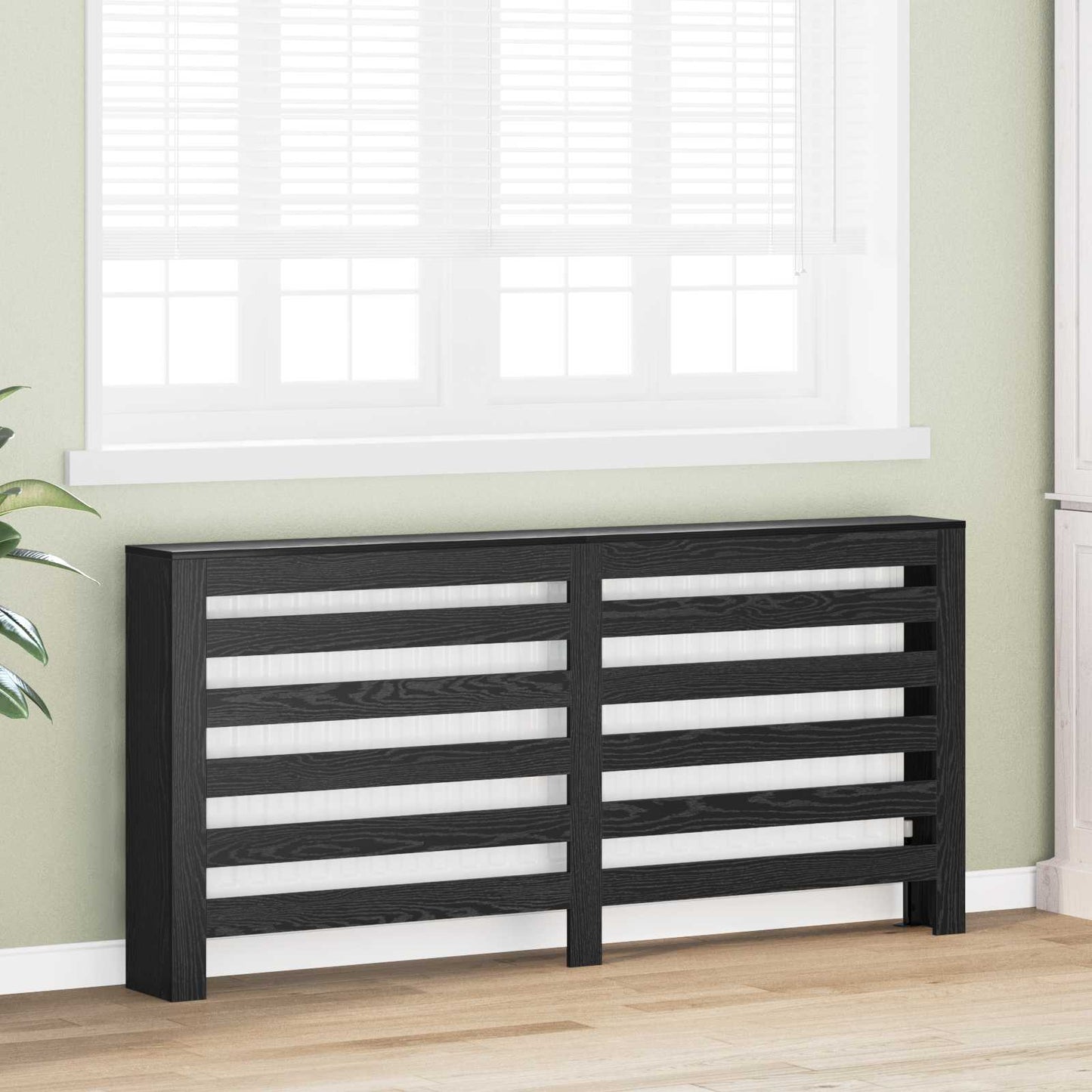 vidaXL Καπάκι Καλοριφέρ Μαύρη Οξυά 175 x 20 x 82 cm Επεξεργασμένο ξύλο