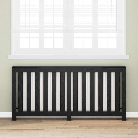 vidaXL Καπάκι Καλοριφέρ Μαύρη Οξυά 175 x 20 x 82 cm Επεξεργασμένο ξύλο