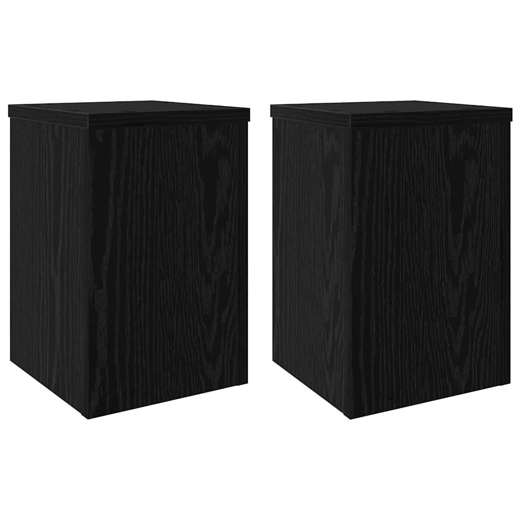 vidaXL Βάση φυτών 2 pcs Μαύρη δρυς 20 x 20 x 30 cm Επεξεργασμένο ξύλο