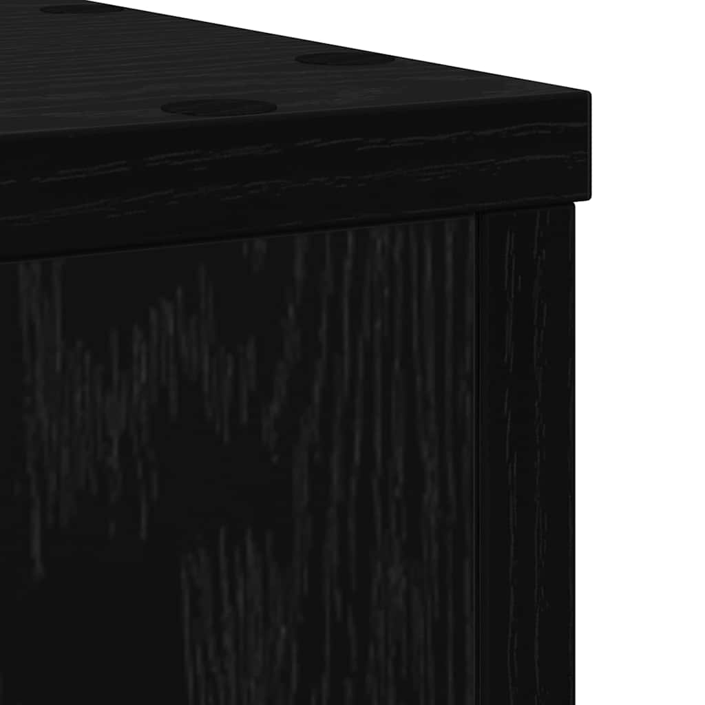 vidaXL Βάση φυτών 2 pcs Μαύρη δρυς 25 x 25 x 35 cm Επεξεργασμένο ξύλο