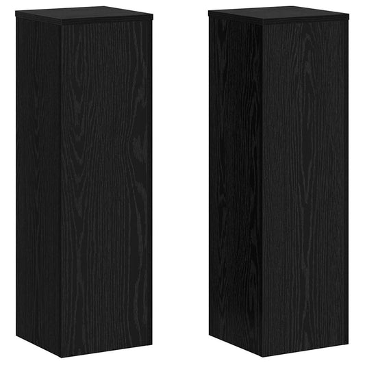 vidaXL Βάση φυτών 2 τμχ. Μαύρη Οξυά 25 x 25 x 80 cm Επεξεργασμένο Ξύλο