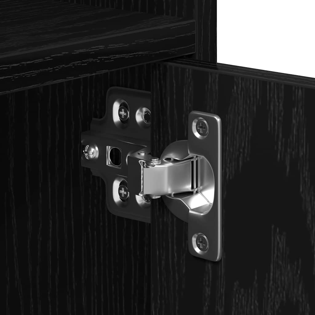 vidaXL Ντουλάπα με Τροχούς με ράφι με πόρτα Μαύρη δρυς 60 x 48 x 81 εκ