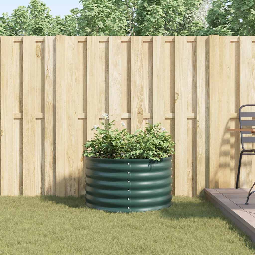 vidaXL Γλάστρα Κήπου Πράσινο 80 x 80 x 44 cm Ατσάλι