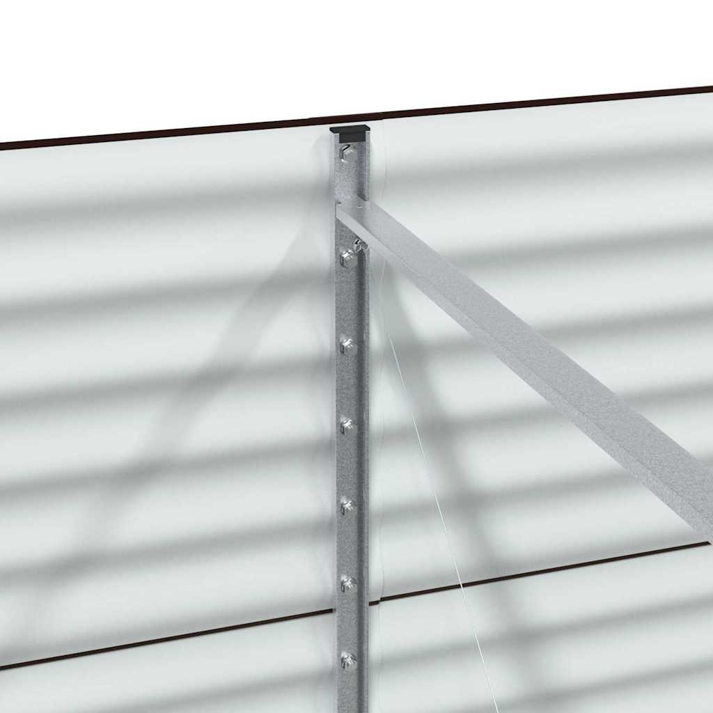 vidaXL Υπερυψωμένη Ζαρντινιέρα Καφέ 320 x 80 x 81 cm Ατσάλι