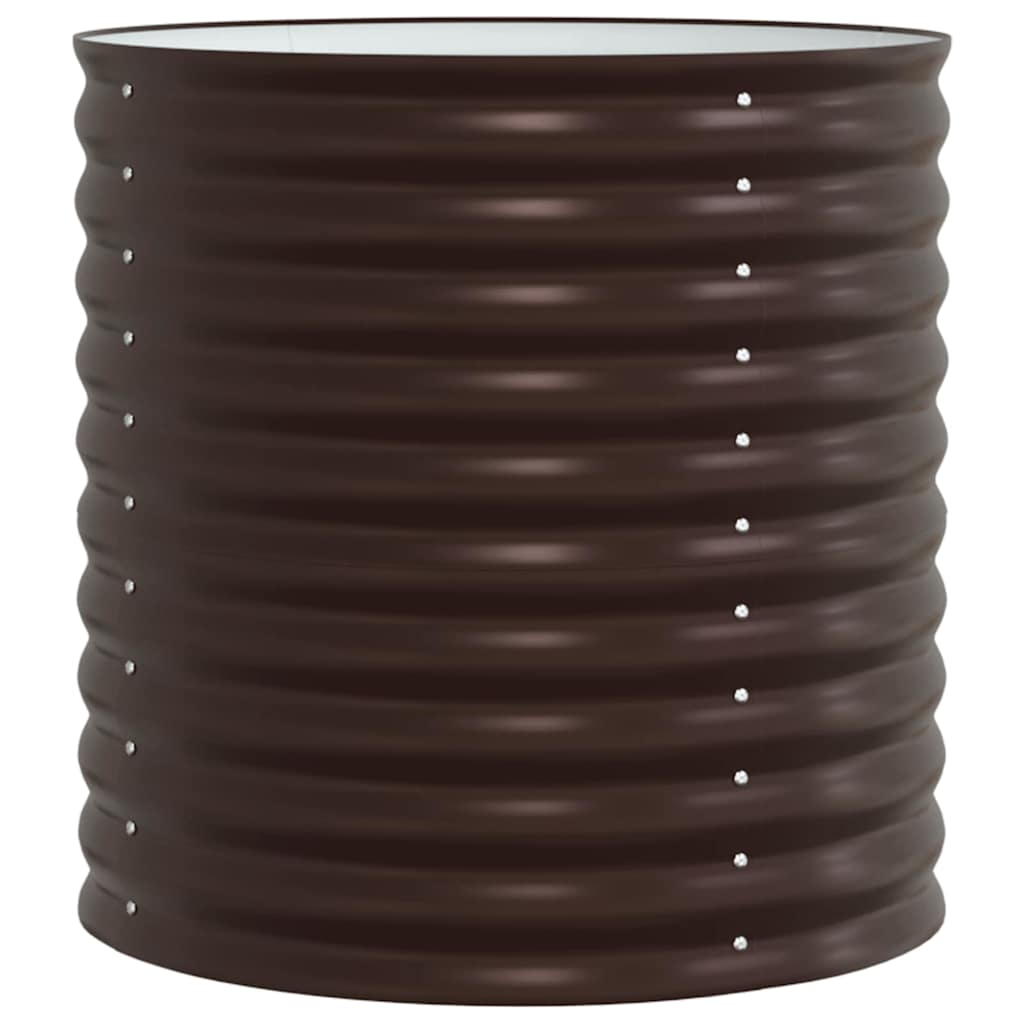 vidaXL Υπερυψωμένη Ζαρντινιέρα Καφέ 80 x 80 x 81 cm Ατσάλι