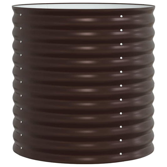 vidaXL Υπερυψωμένη Ζαρντινιέρα Καφέ 80 x 80 x 81 cm Ατσάλι