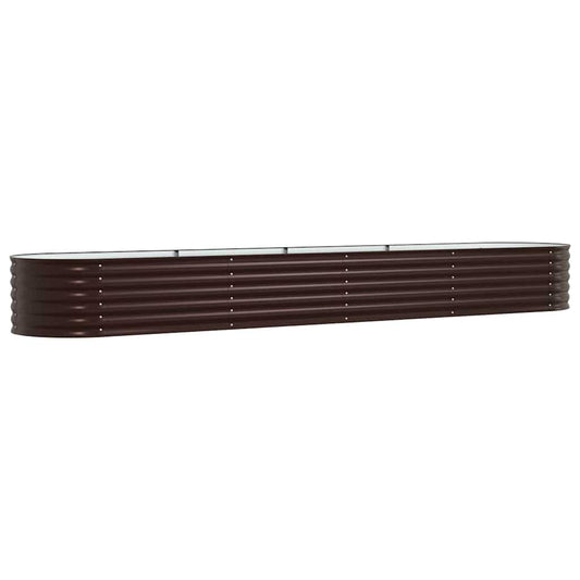 vidaXL Υπερυψωμένη Ζαρντινιέρα Καφέ 400 x 80 x 44 cm Ατσάλι