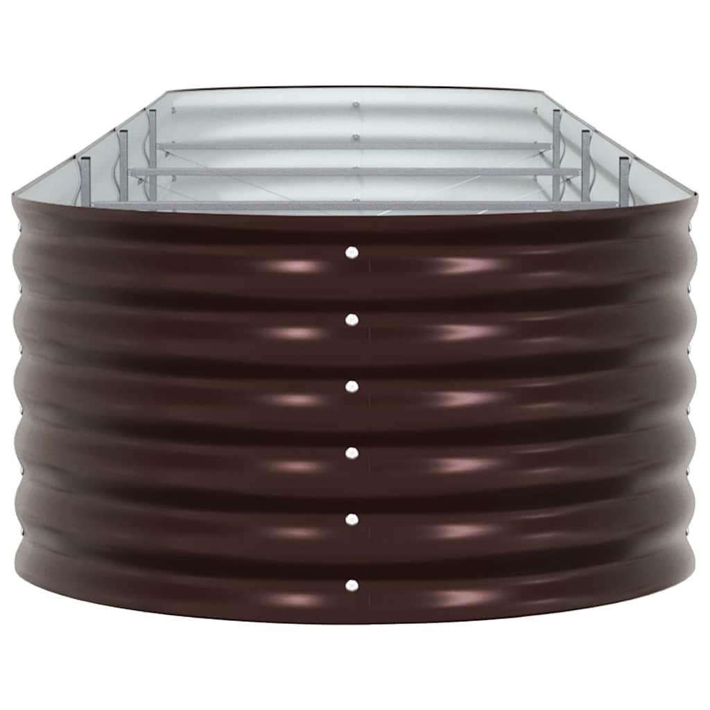 vidaXL Υπερυψωμένη Ζαρντινιέρα Καφέ 400 x 80 x 44 cm Ατσάλι