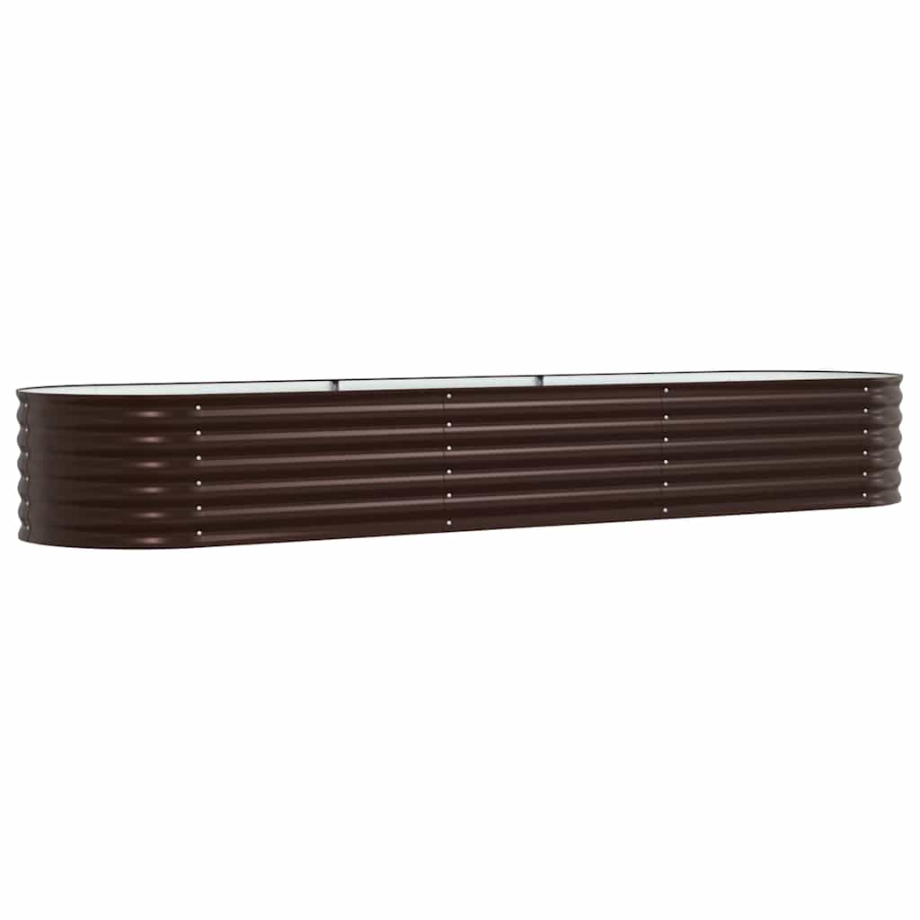 vidaXL Υπερυψωμένη Ζαρντινιέρα Καφέ 320 x 80 x 44 cm Ατσάλι