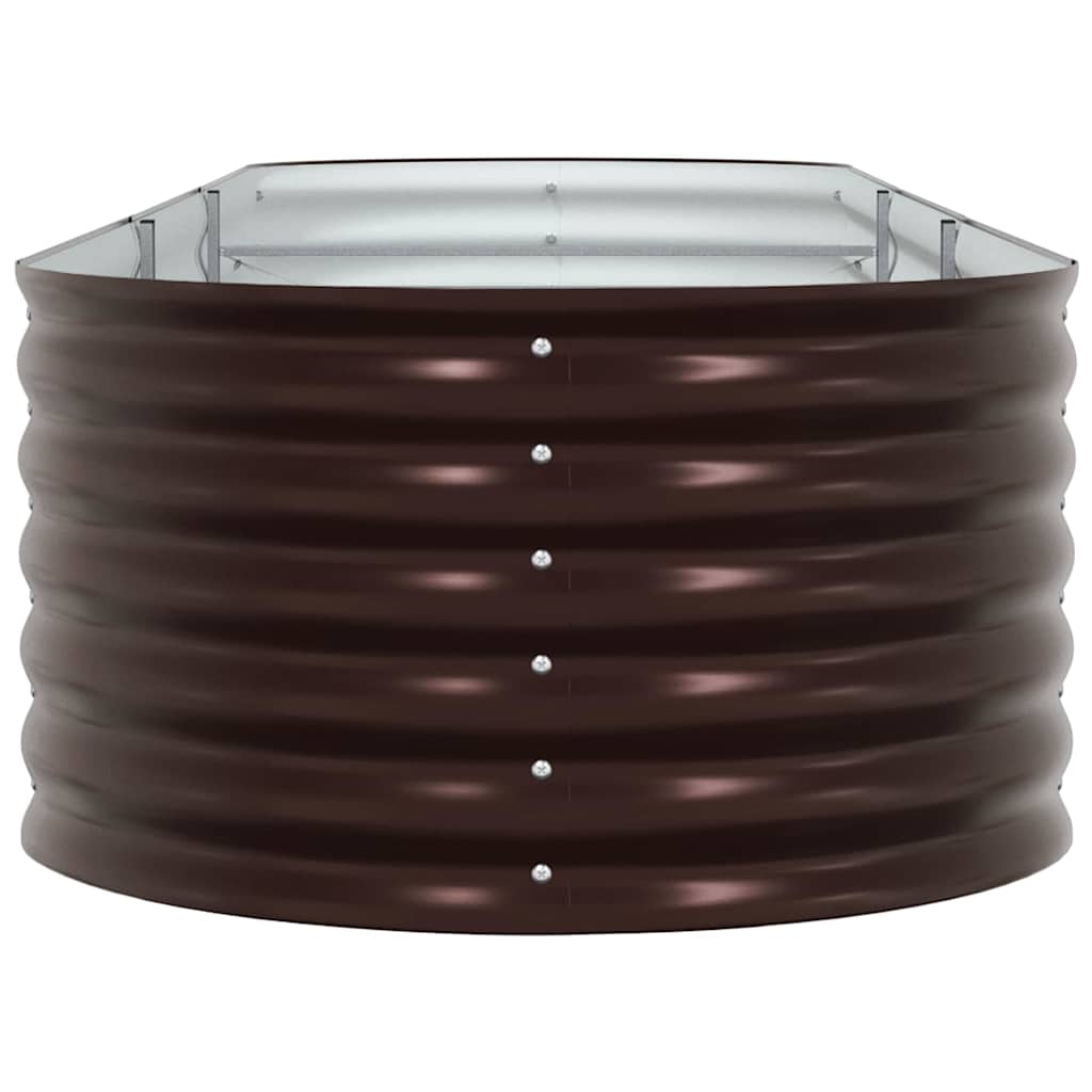 vidaXL Υπερυψωμένη Ζαρντινιέρα Καφέ 320 x 80 x 44 cm Ατσάλι