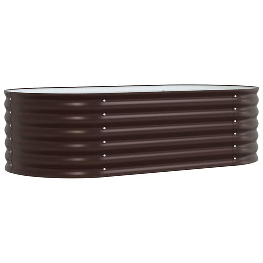 vidaXL Υπερυψωμένη Ζαρντινιέρα Καφέ 160 x 80 x 44 cm Ατσάλι