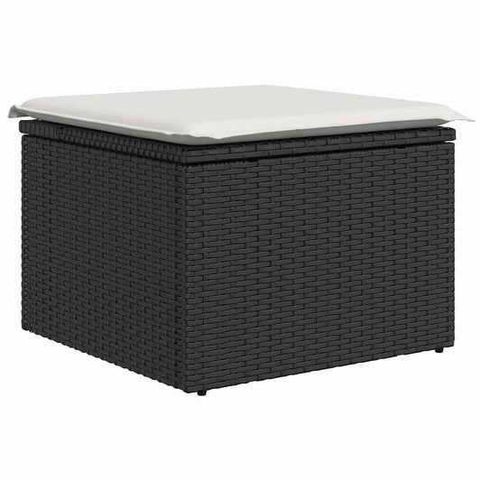 vidaXL Σετ 8 Τεμαχίων Σαφακιού Κήπου με Μαξιλάρια Μαύρο Πολυεστέρας