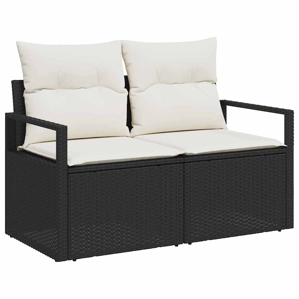 vidaXL Σετ Καναπέ Κήπου 9 τμχ. Μαύρο συνθετικό ρατάν