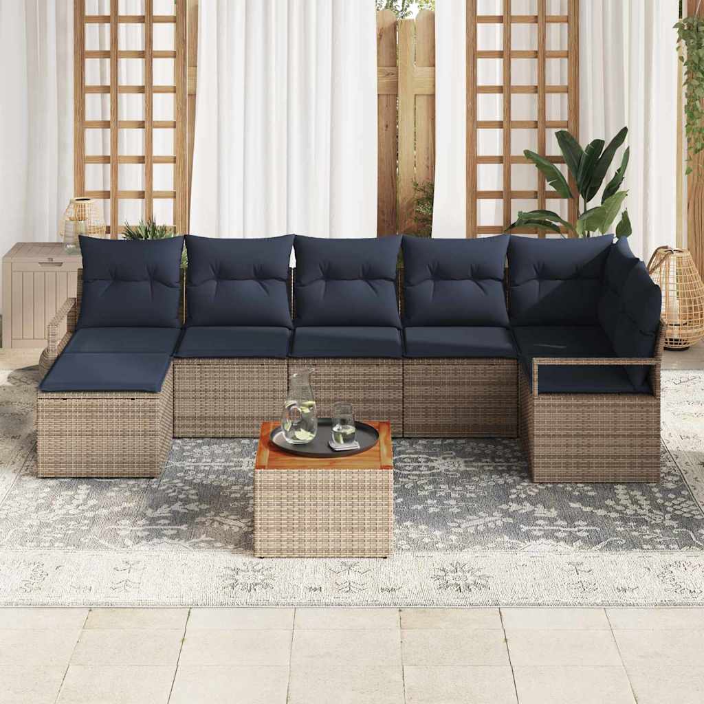 vidaXL Σετ Καναπέ Κήπου με μαξιλάρι 9 pcs Γκρι συνθετικό ρατάν