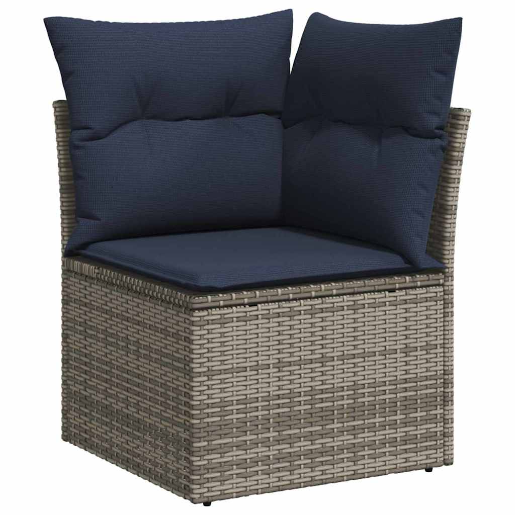 vidaXL Σετ Καναπέ Κήπου 7 τμχ. Γκρι Πολυ ράταν
