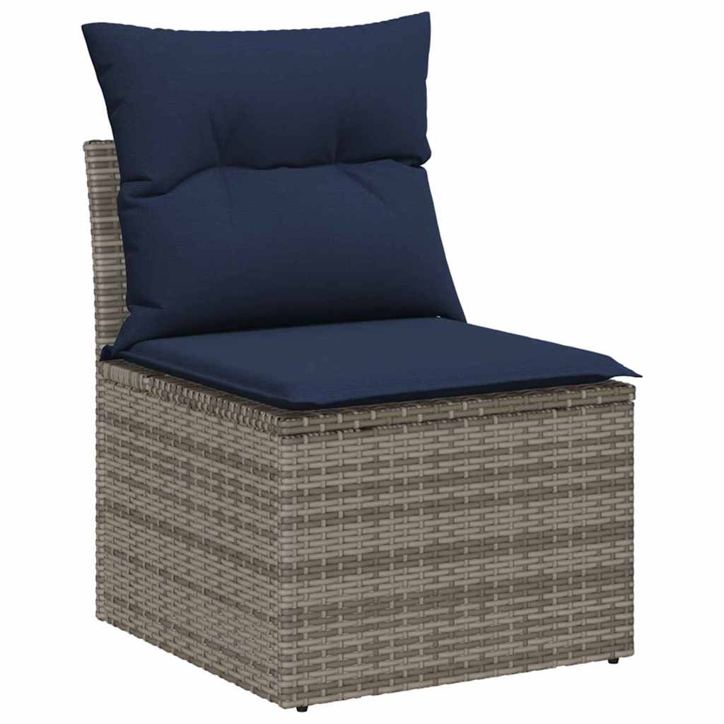 vidaXL Σετ Καναπέ Κήπου 8 τμχ. Γκρι Πολυ ράταν