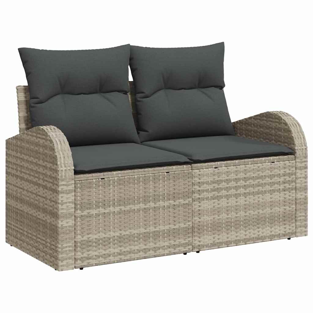 vidaXL Σετ Καναπέ Κήπου 8 pcs Ανοιχτό γκρι συνθετικό ρατάν