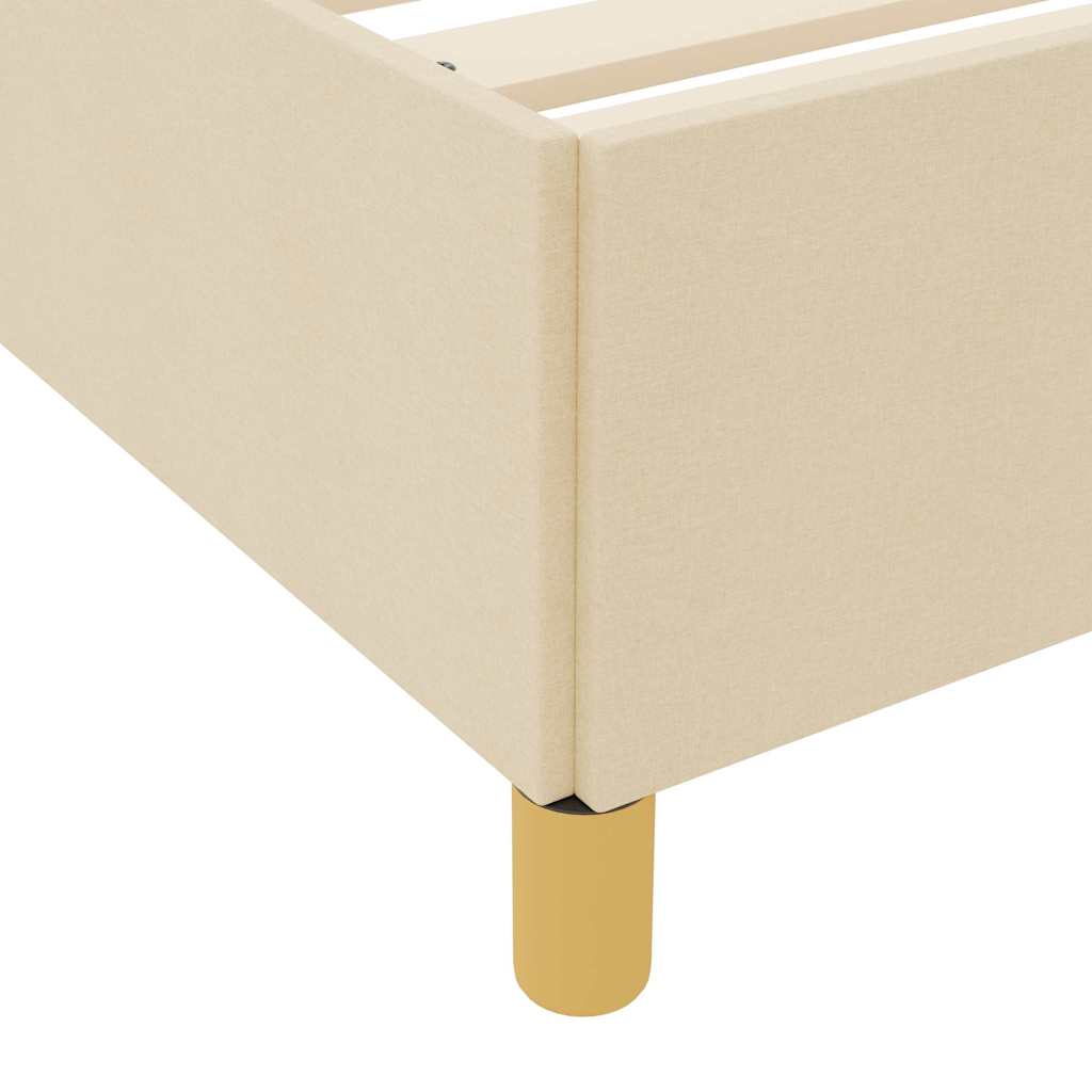 vidaXL Κρεβάτι με ελατήρια Λευκό και Κρέμα 90 x 190 cm ύφασμα