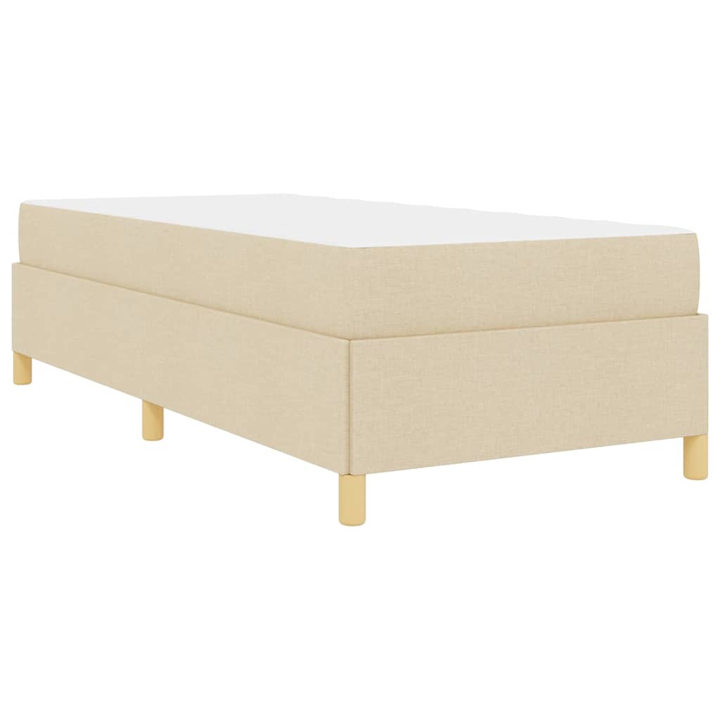 vidaXL Κρεβάτι με ελατήρια Λευκό και Κρέμα 90 x 190 cm ύφασμα