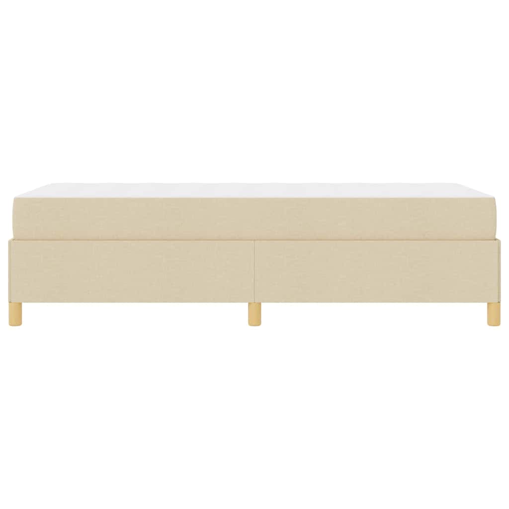 vidaXL Κρεβάτι με ελατήρια Λευκό και Κρέμα 90 x 190 cm ύφασμα