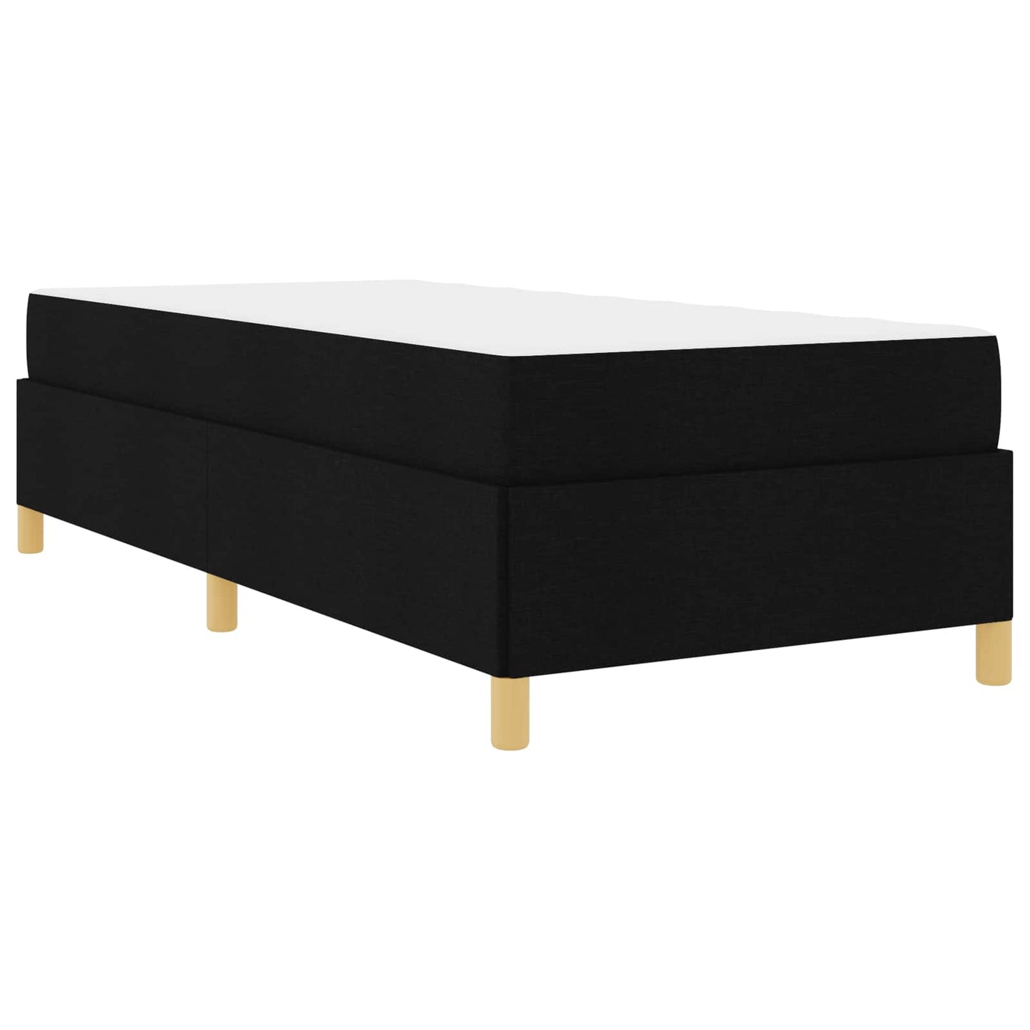 vidaXL Κρεβάτι με ελατήρια Μαύρο και Λευκό 90 x 200 cm ύφασμα