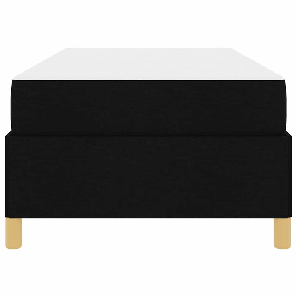vidaXL Κρεβάτι με ελατήρια Μαύρο και Λευκό 90 x 200 cm ύφασμα