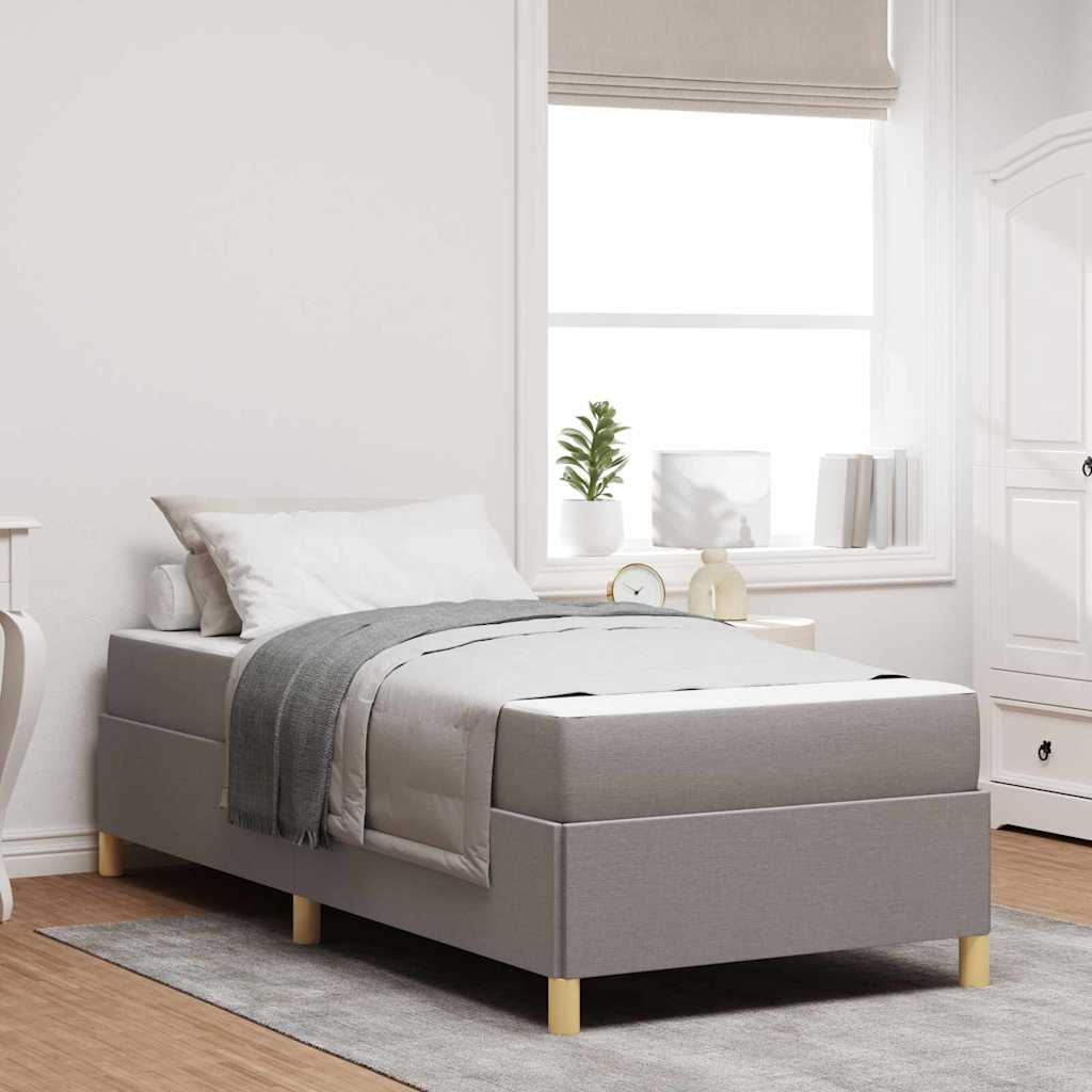 vidaXL Κρεβάτι με ελατήρια Ταμπά και Λευκό 90 x 200 cm ύφασμα