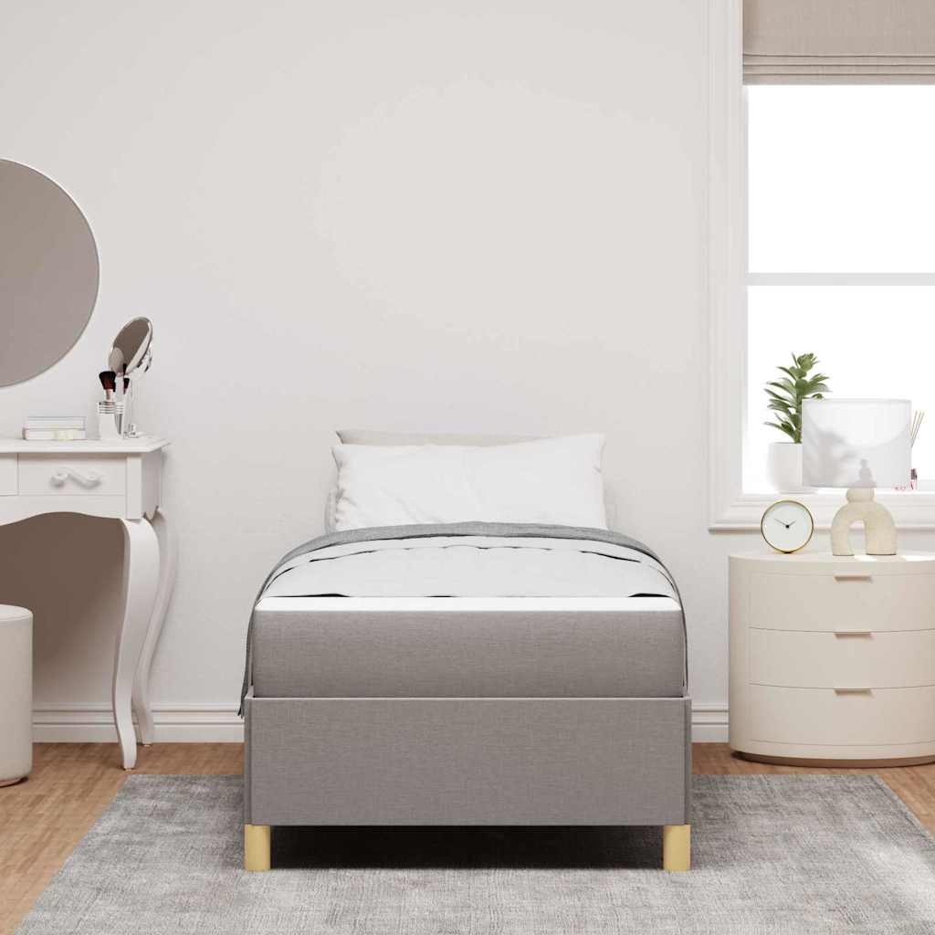 vidaXL Κρεβάτι με ελατήρια Ταμπά και Λευκό 90 x 200 cm ύφασμα