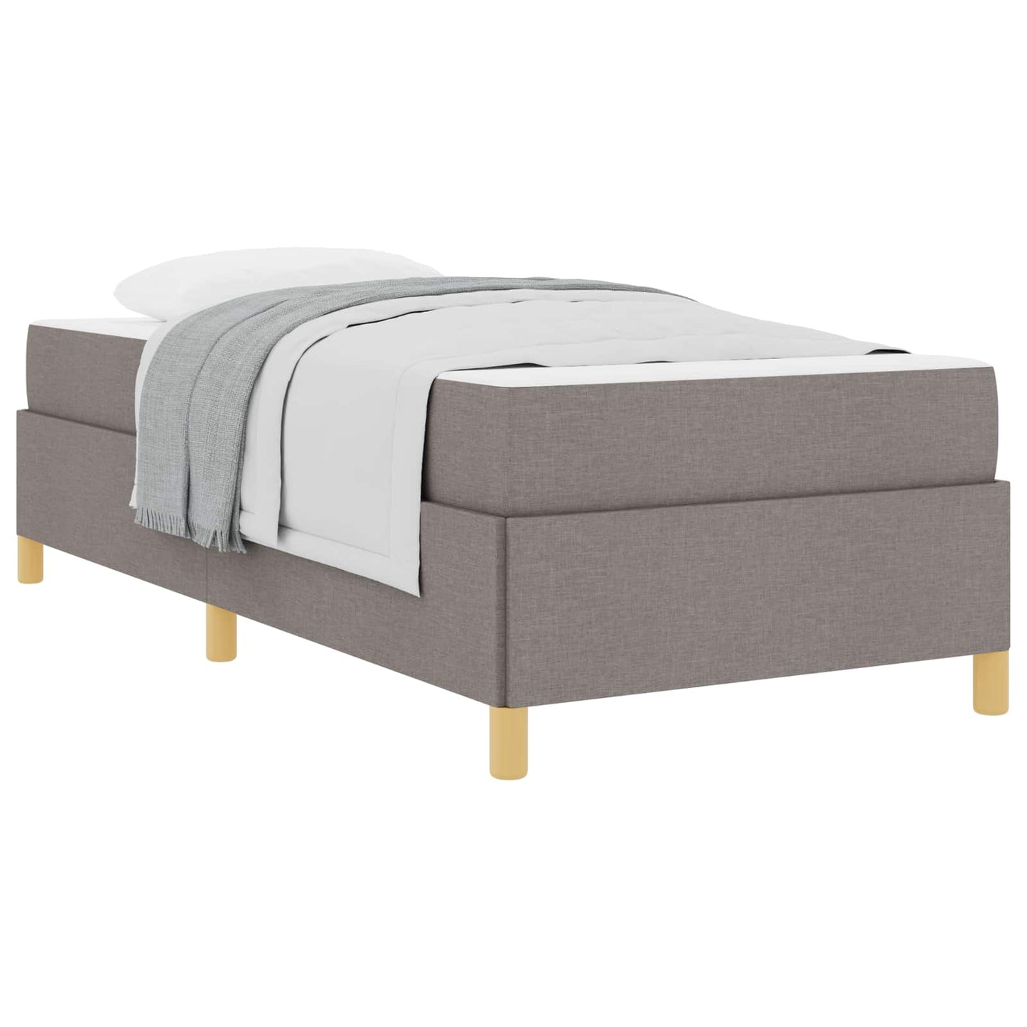vidaXL Κρεβάτι με ελατήρια Ταμπά και Λευκό 90 x 200 cm ύφασμα