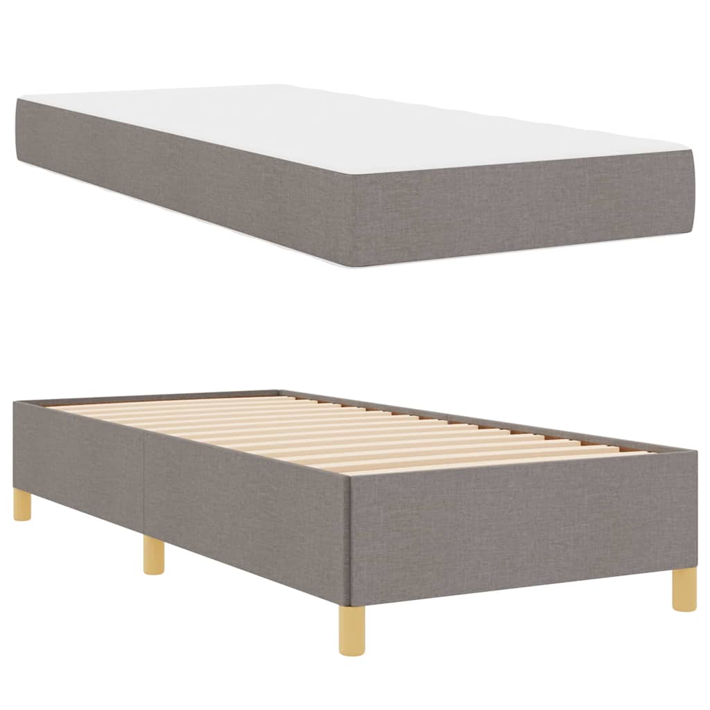 vidaXL Κρεβάτι με ελατήρια Ταμπά και Λευκό 90 x 200 cm ύφασμα