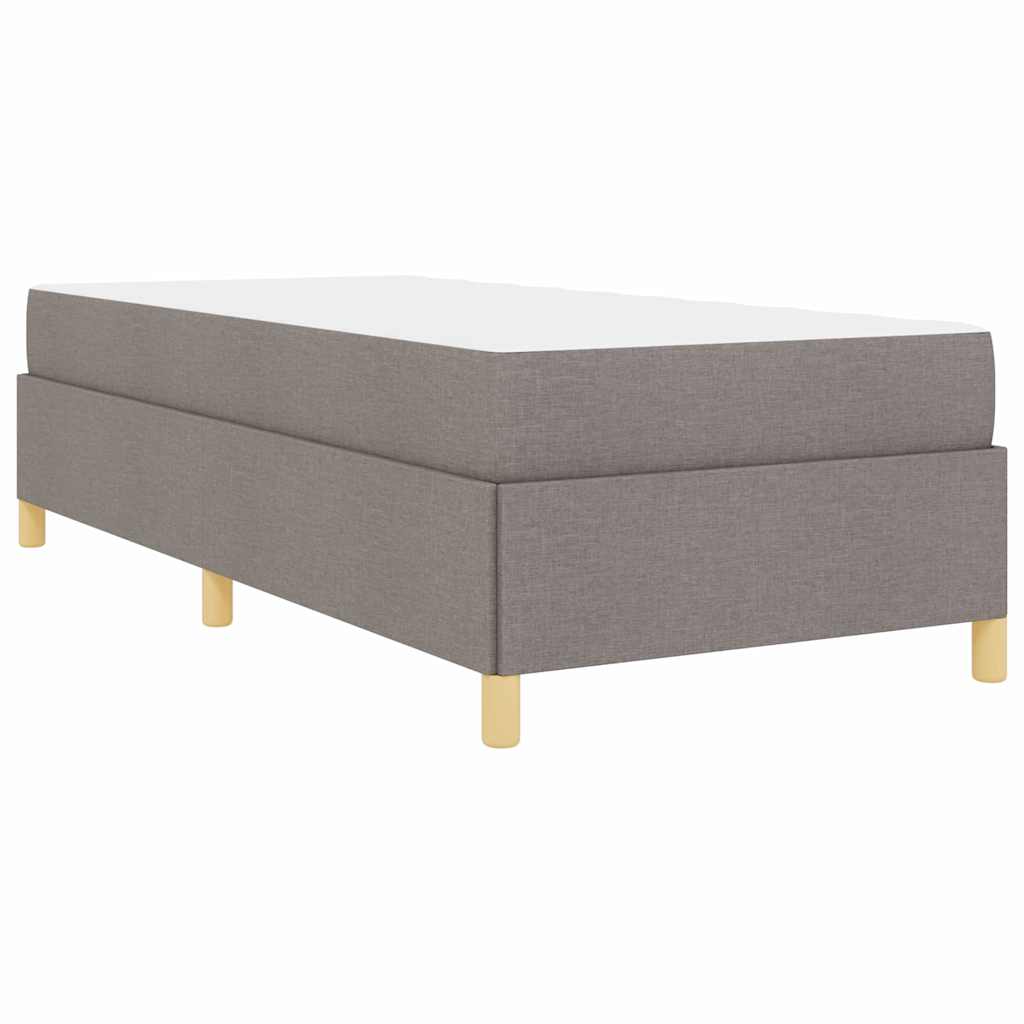 vidaXL Κρεβάτι με ελατήρια Ταμπά και Λευκό 90 x 200 cm ύφασμα