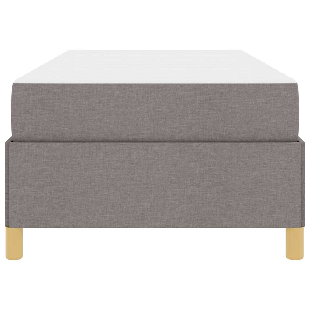 vidaXL Κρεβάτι με ελατήρια Ταμπά και Λευκό 90 x 200 cm ύφασμα