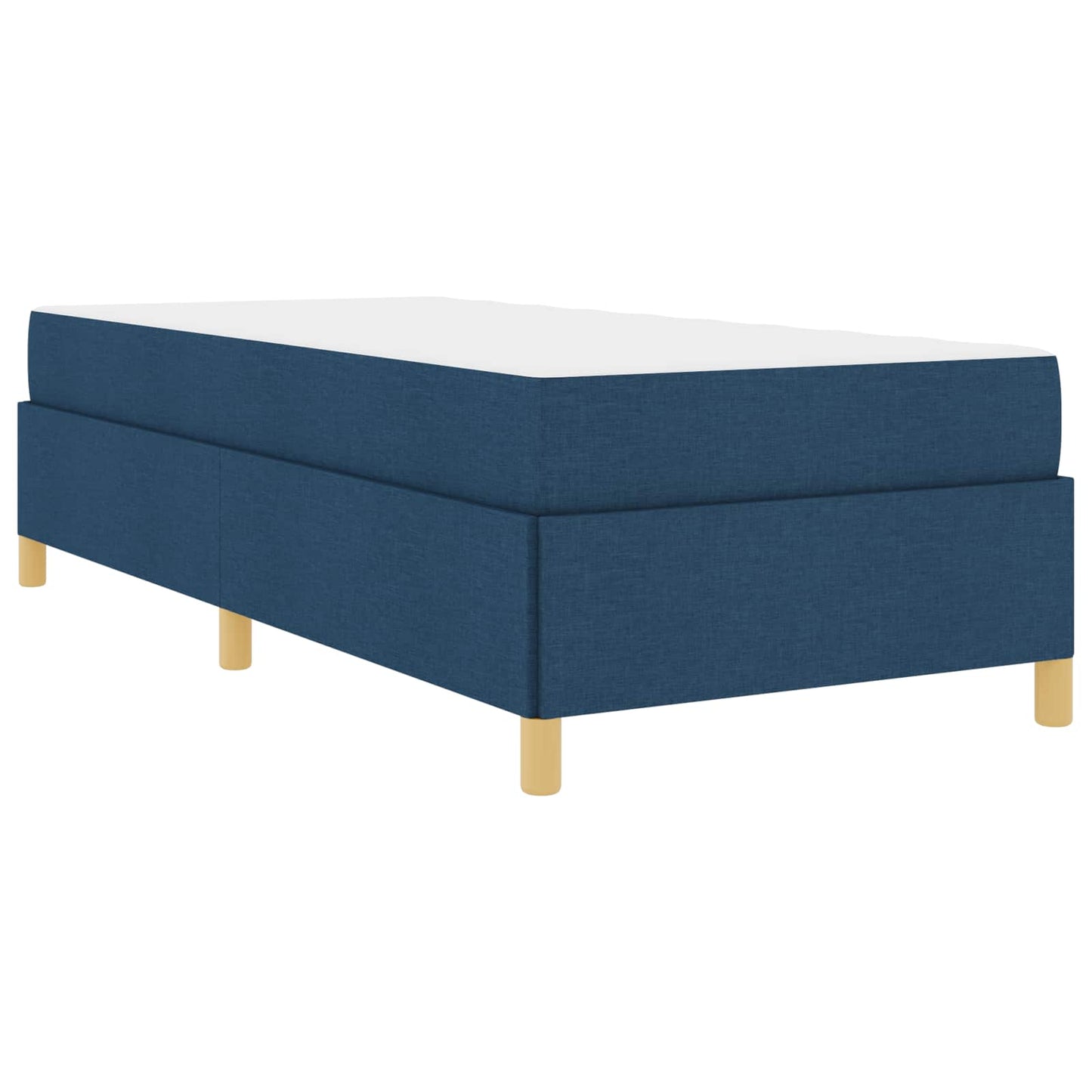 vidaXL Σκελετός Κρεβατιού με στρώμα Μπλε 90 x 200 cm ύφασμα