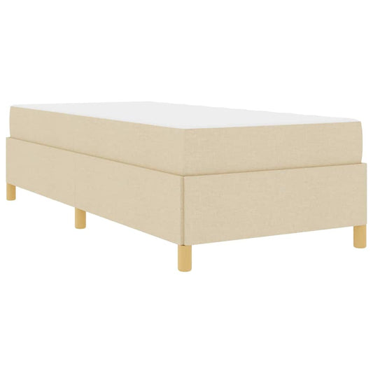 vidaXL Κρεβάτι με ελατήρια Λευκό και Κρέμα 100 x 200 cm ύφασμα