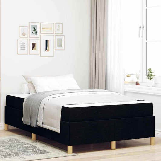 vidaXL Σκελετός Κρεβατιού με στρώμα Μαύρο 120 x 190 cm ύφασμα