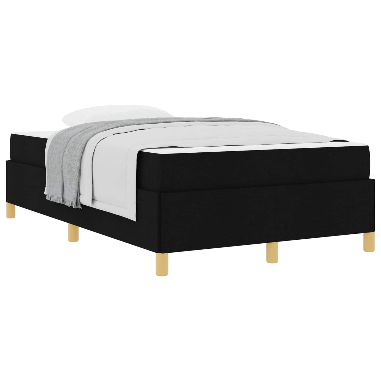 vidaXL Σκελετός Κρεβατιού με στρώμα Μαύρο 120 x 190 cm ύφασμα