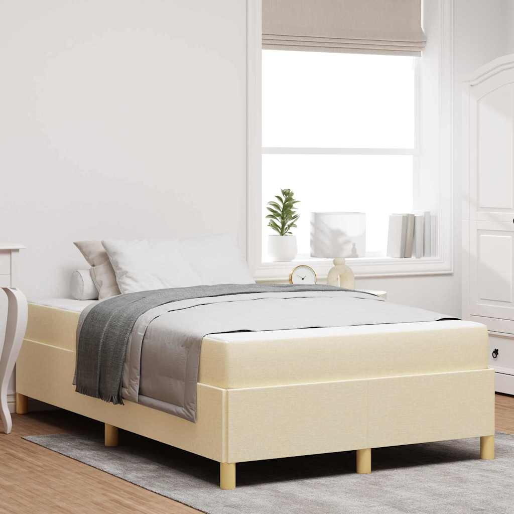 vidaXL Σκελετός Κρεβατιού με στρώμα Κρεμ 120 x 190 cm ύφασμα