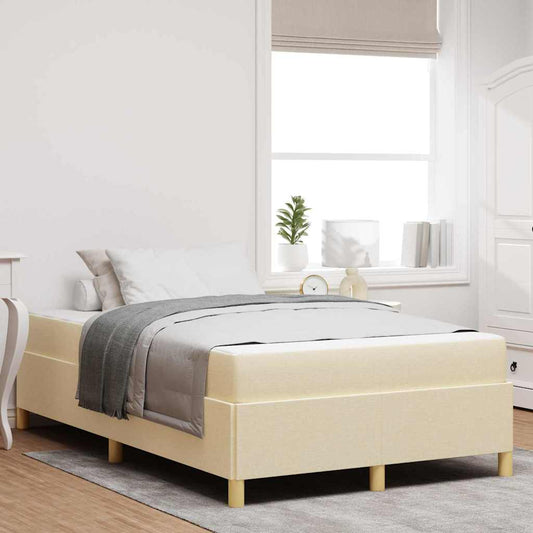 vidaXL Σκελετός Κρεβατιού με στρώμα Κρεμ 120 x 190 cm ύφασμα